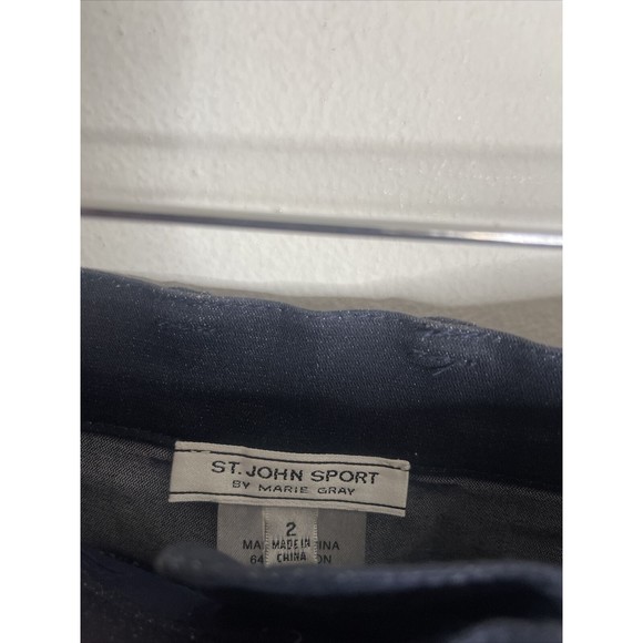 ST. JOHN SPORT MARIE GRAY SIZE 2 BLUE DENIM JEANS STRAIGHT LEGS STRETCHY EUC - Picture 4 of 6